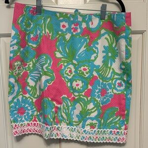 Lilly Pulitzer Floral Mini Skirt - Pink, Green, Blue